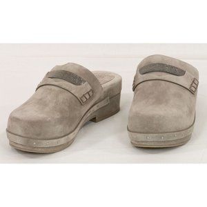 NEW BRUNELLO CUCINELLI SUEDE PENNY LOAFER CLOGS WITH MONILI  2022 COLLECTION